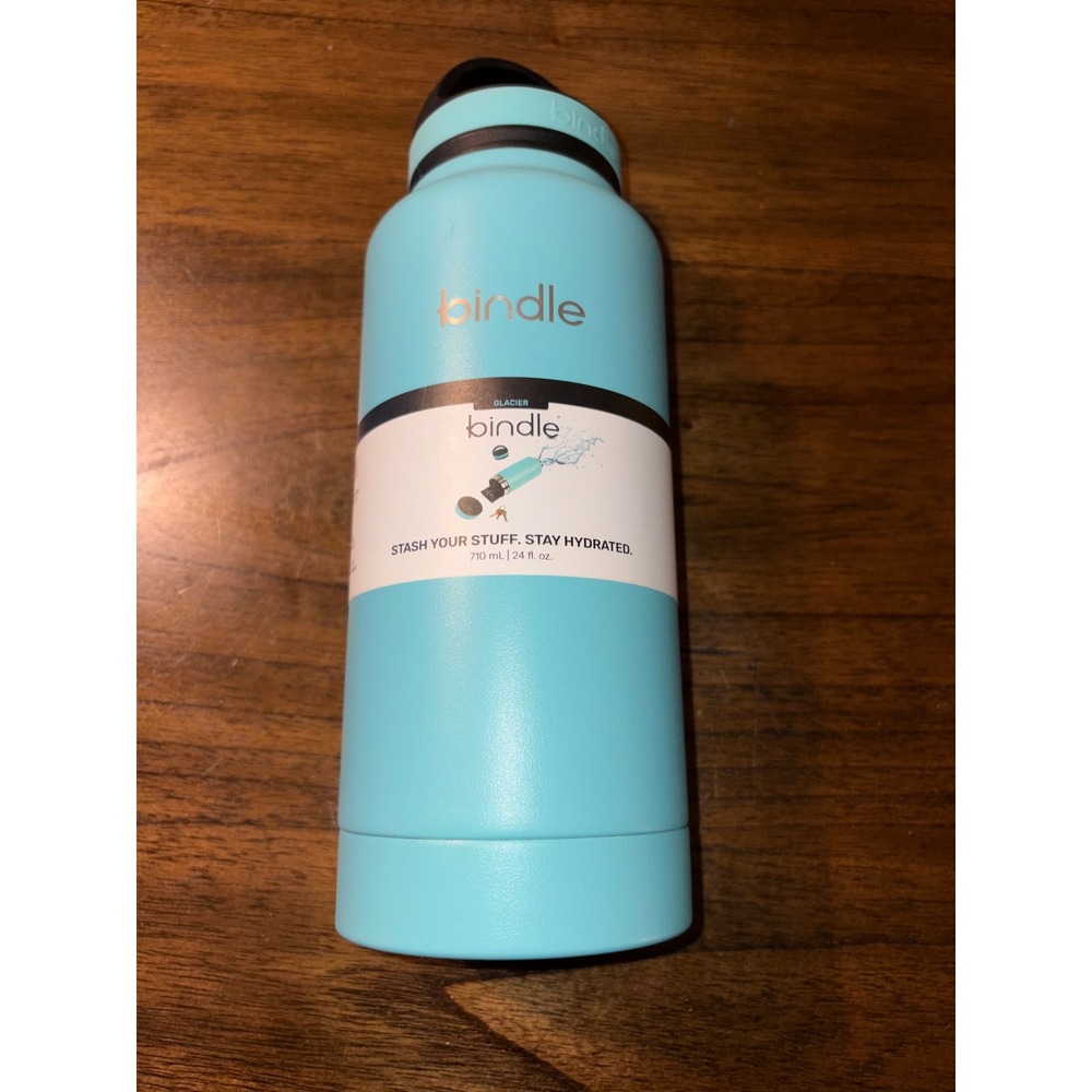 Bindle Glacier 24oz Insulated Water Bottle with Storage Compartment Turquoise